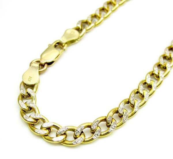 4.5MM 10K Yellow Gold Hollow Pave Cuban Chain, Chain, Jawa Jewelers, Jawa Jewelers