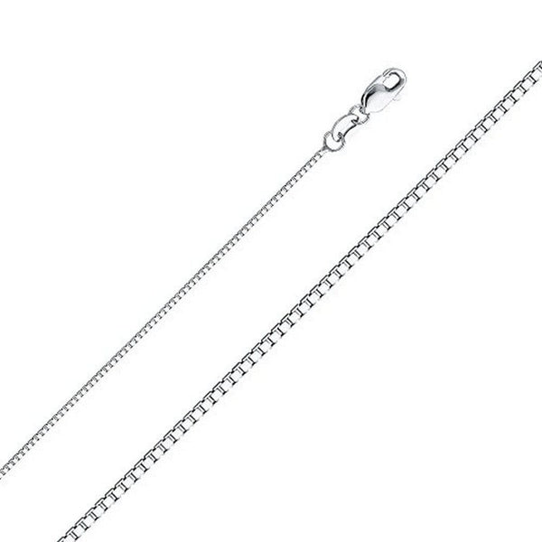 14K White Gold 0.8MM Box Chain Lobster Clasp 16 to 24 Inches, Chain, Jawa Jewelers, Jawa Jewelers