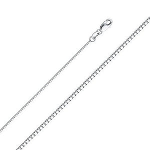 14K White Gold 0.8MM Box Chain Lobster Clasp 16 to 24 Inches, Chain, Jawa Jewelers, Jawa Jewelers