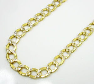 3.5MM 10K Yellow Gold Pave Cuban Chain Necklace, Chain, Jawa Jewelers, Jawa Jewelers