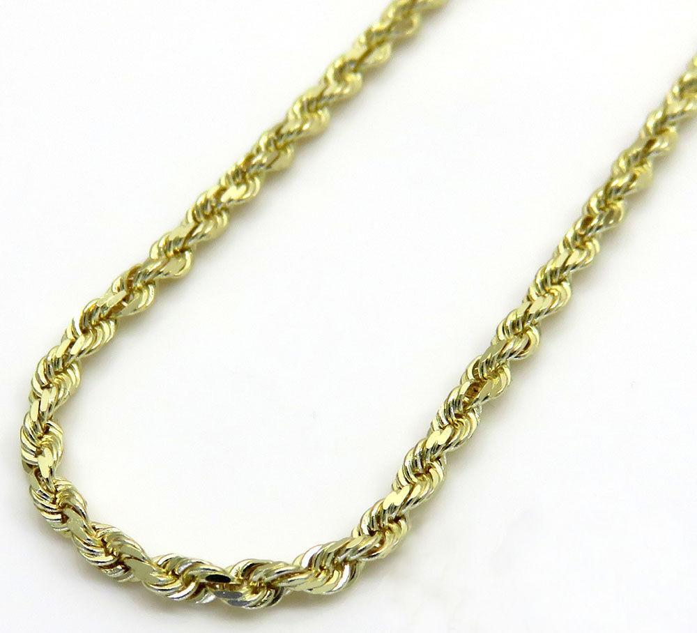 Solid store 10K Yellow Gold Rope Chain, Dainty Gold Chain, 16