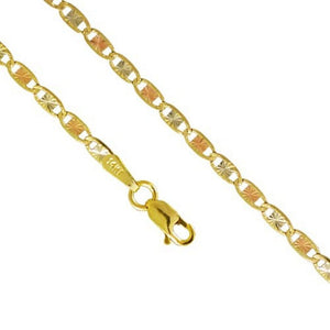 14k solid tricolor gold shops valentino chain - 16 Inches