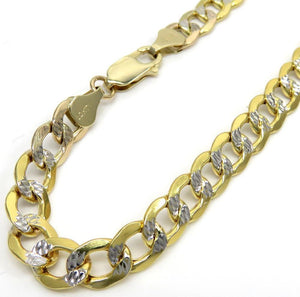 7MM 14K Yellow Gold Pave Cuban Chain Necklace, Chain, Jawa Jewelers, Jawa Jewelers