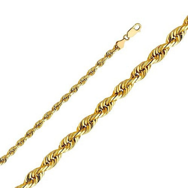 14K Yellow Gold 6.0MM Rope Chain, Lobster Clasp 8.5 , 24 , 26 Inches, Chain, Jawa Jewelers, Jawa Jewelers