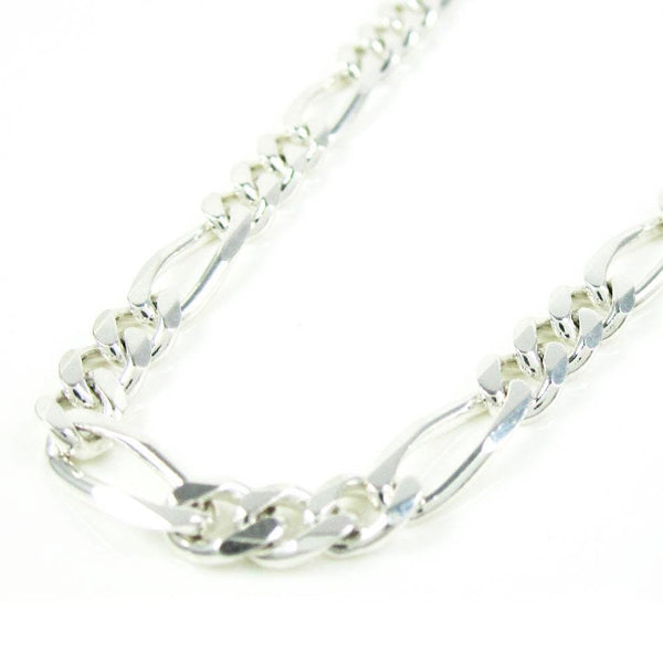 4MM 10K White Gold Figaro Link Chain, Chain, Jawa Jewelers, Jawa Jewelers