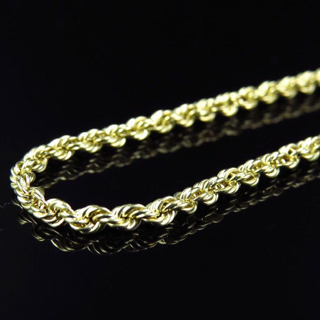 10K Gold Hollow Rope Chain 6MM Yellow Gold Necklace – Jawa Jewelers