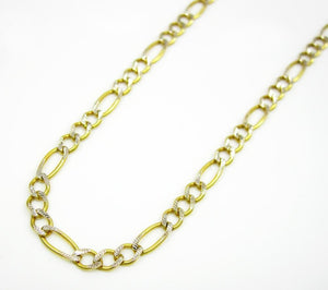 2MM 10K Yellow Gold Pave Figaro Link Chain, Chain, Jawa Jewelers, Jawa Jewelers