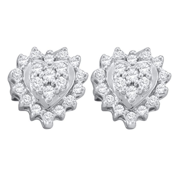 heart shaped diamond cluster earrings