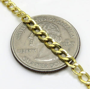 3MM 14K Yellow Gold Cuban Link Chain Necklace, Chain, Jawa Jewelers, Jawa Jewelers