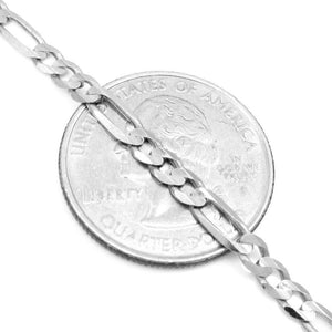 3MM 10K White Gold Figaro Link Chain, Chain, Jawa Jewelers, Jawa Jewelers