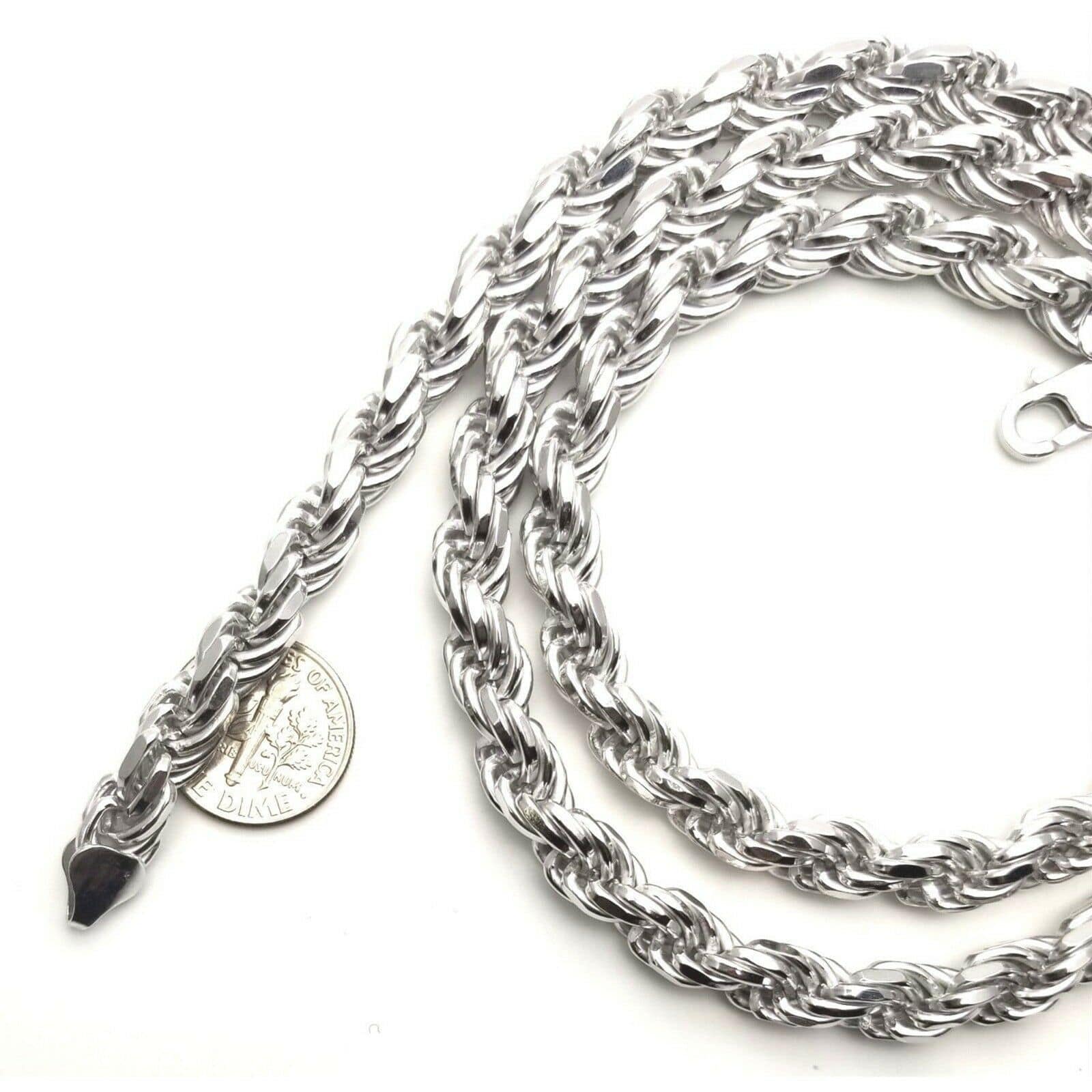 7mm silver deals rope chain