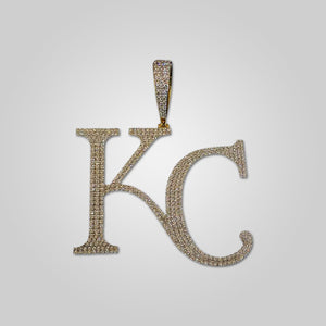 10K Yellow Gold Kansas City KC Diamond Pendant