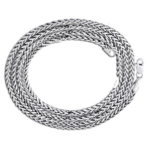 10K white gold rounded palm chain