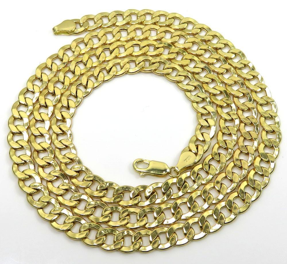 5.5MM 14K Yellow Gold Cuban Link Chain Necklace