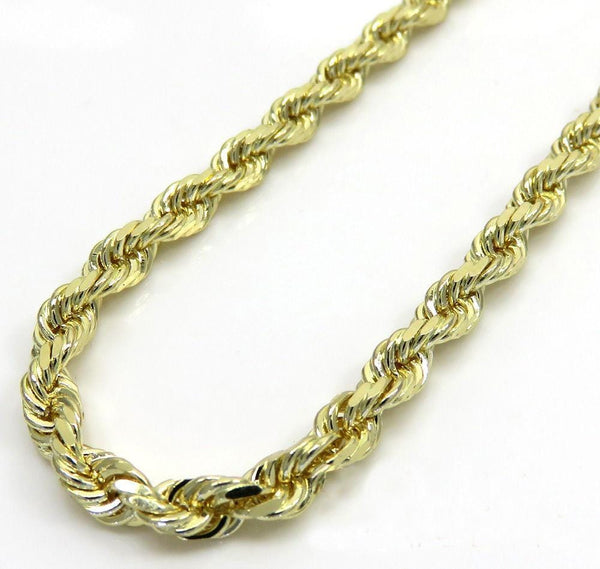 yellow Gold Diamond cut Rope Chain