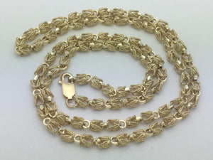 7MM Womens 10K Yellow Gold Turkish Style Link Chain Necklace 20