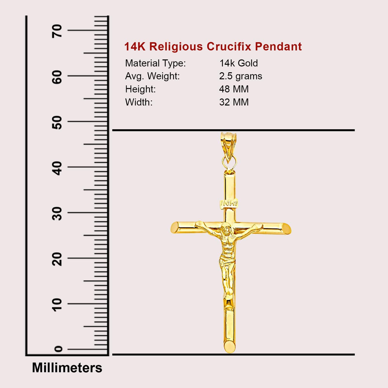 14k Real Yellow Gold Religious online Religious Crucifix Charm