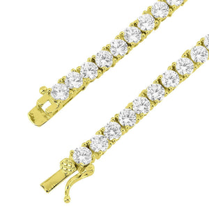 4MM 14K Gold Finish CZ Diamonds Choker Tennis Chain