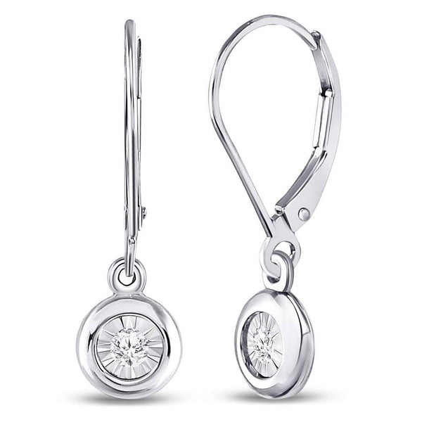 Diamond Leverback Dangle Earrings