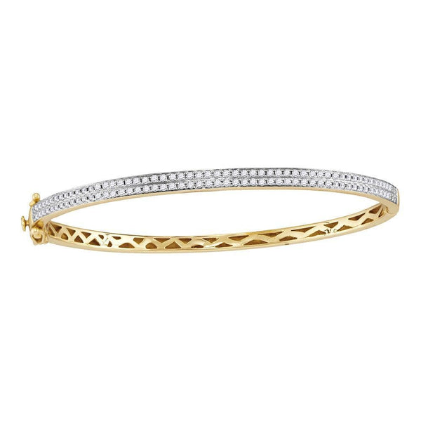 14K Yellow Gold Diamond Bangle Bracelet