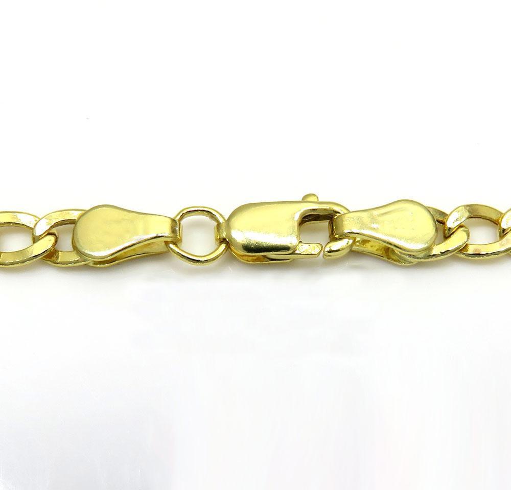 3MM 10K Yellow Gold Cuban Link Chain Necklace