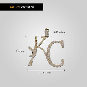 10K Yellow Gold KC AK47 Diamond Gun Pendant