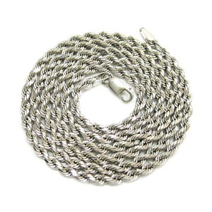 white gold diamond cut rope chain