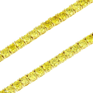 4MM 14K Gold Finish CZ Diamonds Choker Tennis Chain