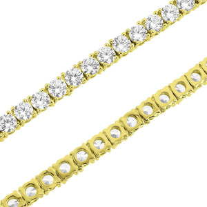 4MM 14K Gold Finish CZ Diamonds Choker Tennis Chain