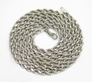 white gold diamond cut rope chain