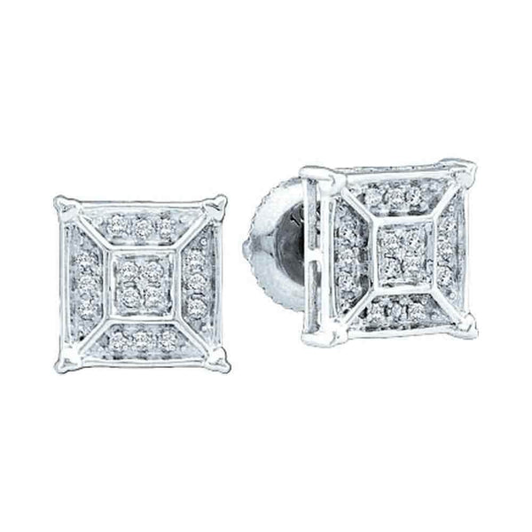 diamond square cluster earrings