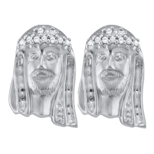 Jesus Diamond Stud Earrings