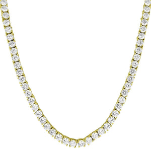 3MM 14K Gold Finish CZ Diamonds Choker Tennis Chain