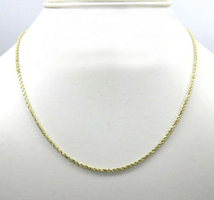 18 inch Gold Diamond Cut Rope Chain