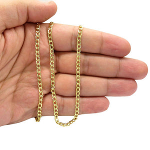 2.5MM 10K Yellow Gold Hollow Cuban Chain, Chain, Jawa Jewelers, Jawa Jewelers