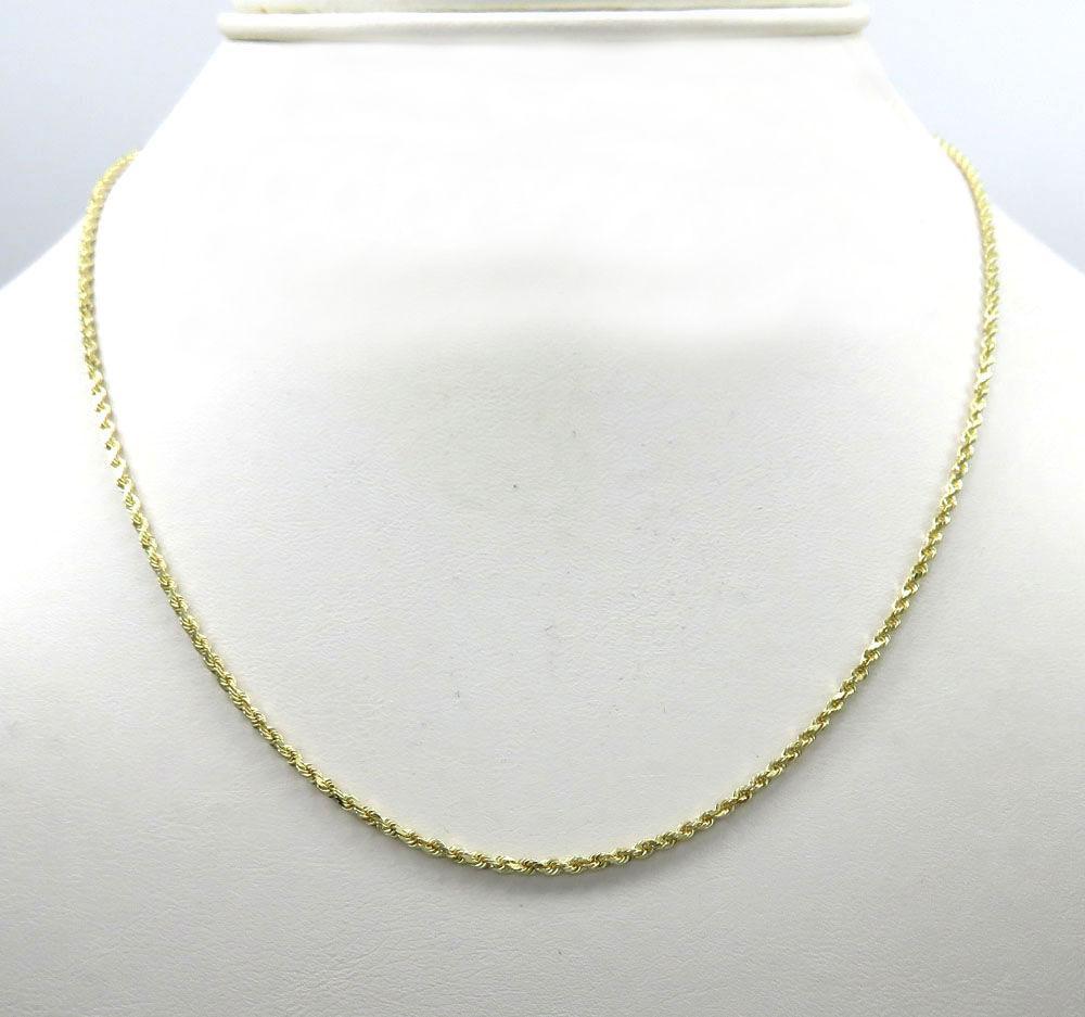 Solid 10K Gold good Heavy Rope Chain 2mm , Solid Link Rope