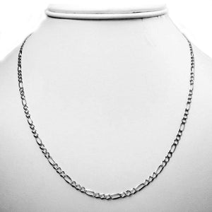 2.5MM 10K White Gold Figaro Link Chain, Chain, Jawa Jewelers, Jawa Jewelers