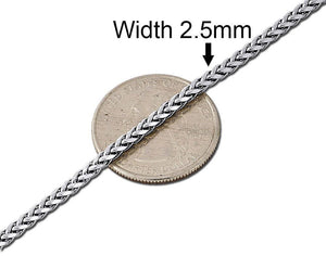 2.5mm White Gold Palm Chain