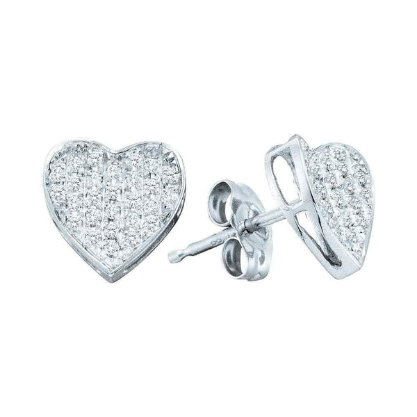 Diamond Heart Stud Earrings