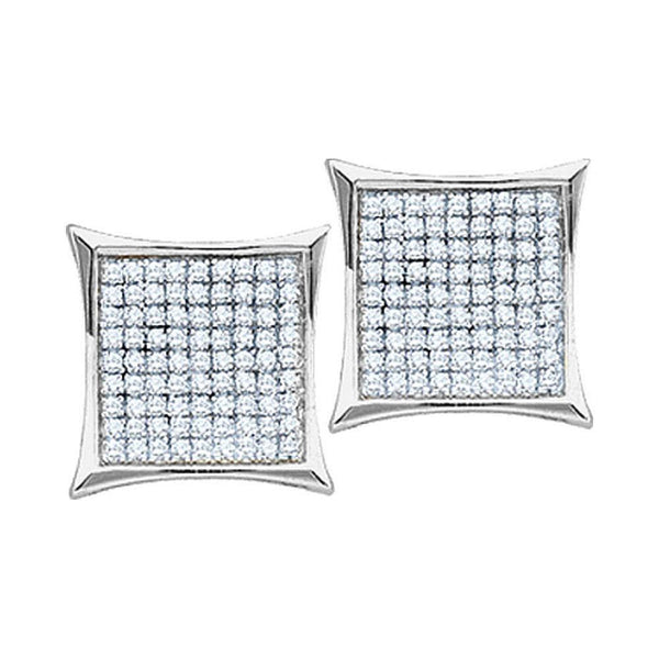 diamond square cluster earrings