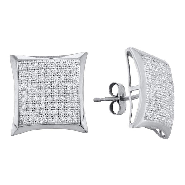 Diamond Square Cluster Earrings