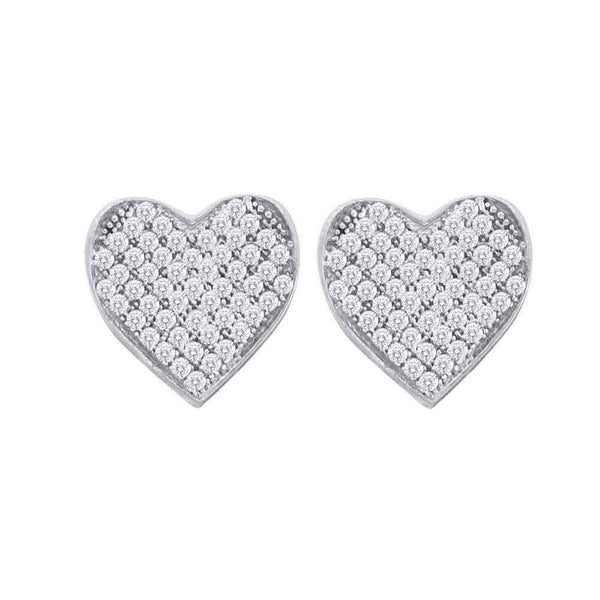 Diamond Cluster Heart Earrings