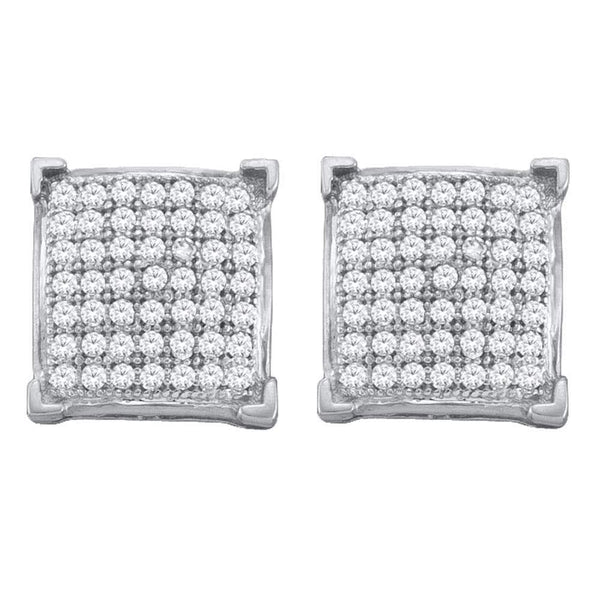 Square Diamond Cluster Earrings