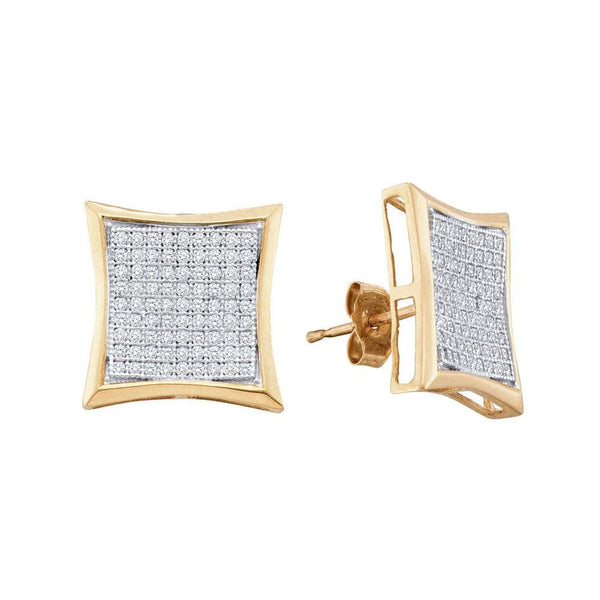 diamond square cluster earrings