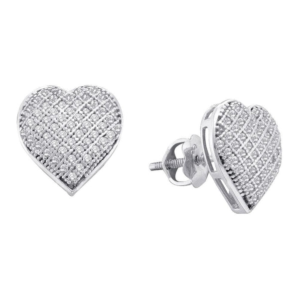 Diamond Cluster Heart Earrings