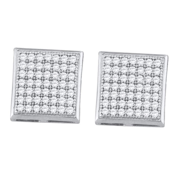 Diamond Square Cluster Earrings