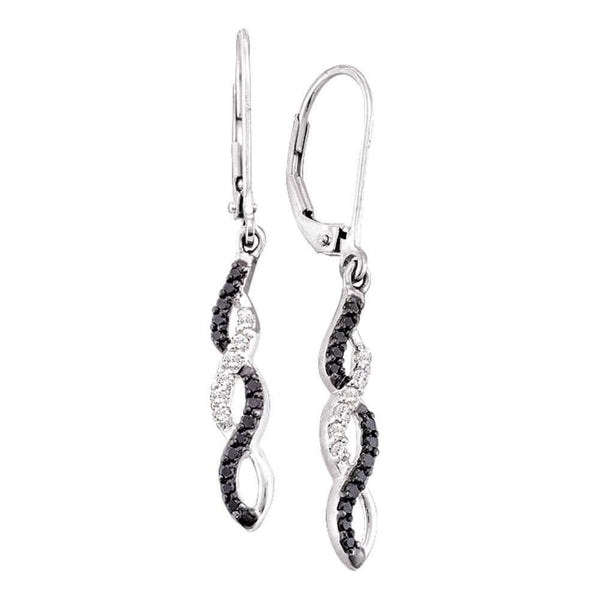 Black Diamond Infinity Weave Dangle Earrings