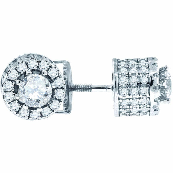 925 Sterling Silver Cubic Zirconia CZ Stud Unisex Earrings, Earrings, JJ-SLV, Jawa Jewelers