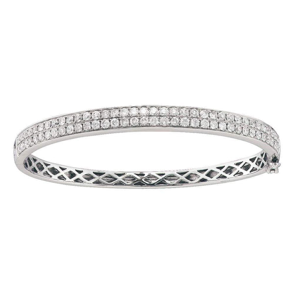 14k white gold diamond bangle bracelet