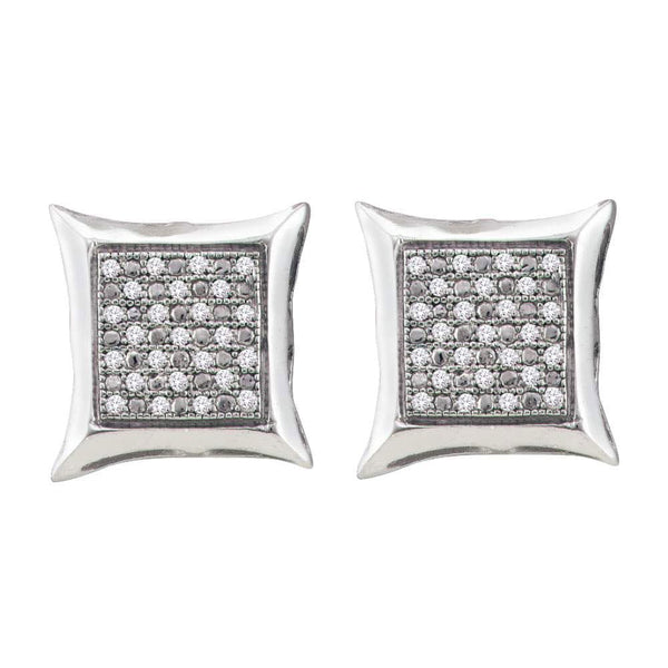 Square Diamond Cluster Earrings